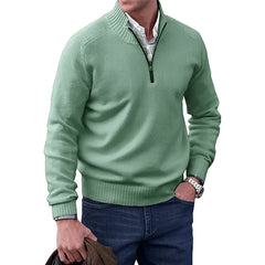 Lukas | Herren Zip Strickpullover in Grün