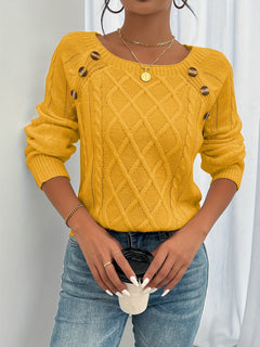 Bequemer luxuriöser Strickpullover für den Winter - Constanze in Gelb