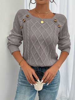Bequemer luxuriöser Strickpullover für den Winter - Constanze in Rosabraun