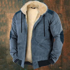 Plüsch-Winterjacke für Männer - Reinhard in Blau