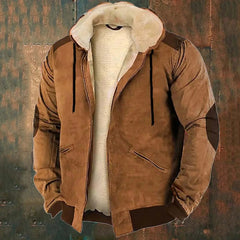 Plüsch-Winterjacke für Männer - Reinhard in Braun