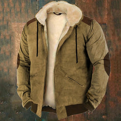 Plüsch-Winterjacke für Männer - Reinhard in Khaki