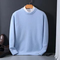 Simon | Herren Klassischer Kaschmirpullover in Hellblau