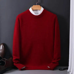Simon | Herren Klassischer Kaschmirpullover in Rot