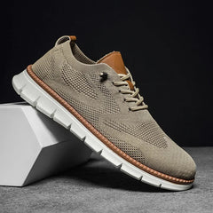 Lyon | Herren Atmungsaktive Komfort Freizeitschuhe in Beige