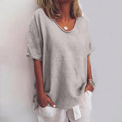 Beatrice | Damen Übergroß T-Shirt | Kurzarm in Grau