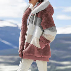 Petra™ | Winterjacke mit Kapuze in Rote Streifen