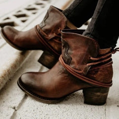 Damen Jahrgang Dirndl Schuhe | Stiefeletten in Braun