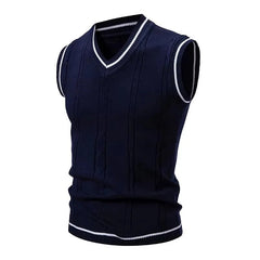 Warme Herren Pullover Weste in Marineblau