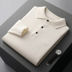 ALEXANDER - KASCHMIR-POLOPULLOVER in Weiß