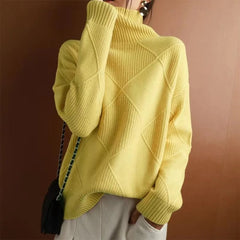 Frieda - Damen Rollkragenpullover in Gelb