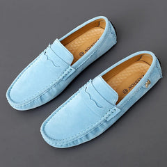 Walter - Rutschfeste Wildleder-Halbschuhe in Blau