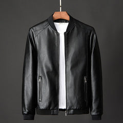 Tornado Herbst-Lederjacke in Schwarz