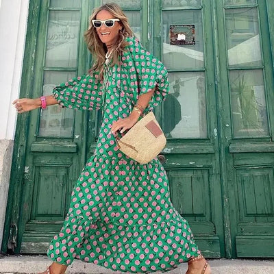 Boho-Kleid mit Puffärmeln