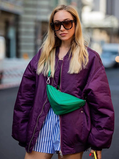 Damen Bomber Übergangsjacke | Übergroße
