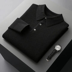 ALEXANDER - KASCHMIR-POLOPULLOVER in Schwarz