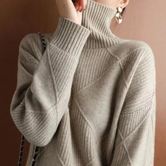 Frieda - Damen Rollkragenpullover in Khaki