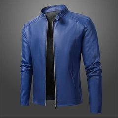 Friedhelm® | Elegante Herren-Lederjacke und Bikerjacke in Blau