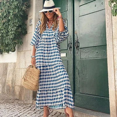 Boho-Kleid mit Puffärmeln