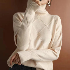Frieda - Damen Rollkragenpullover in Beige
