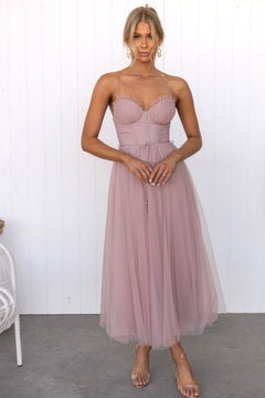 Niana - Party-Abendkleid aus Mesh in Rosa