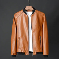 Bruno® | Leder Bikerjacke in Braun