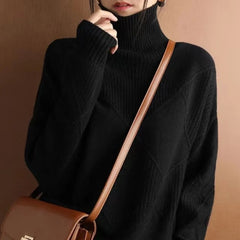 Frieda - Damen Rollkragenpullover in Schwarz