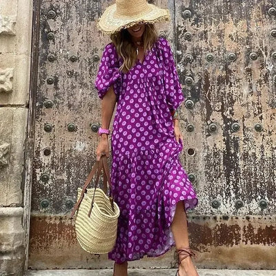 Boho-Kleid mit Puffärmeln