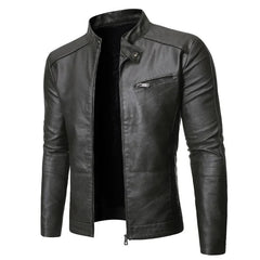 Theo® | Elegante Lederjacke in Grau