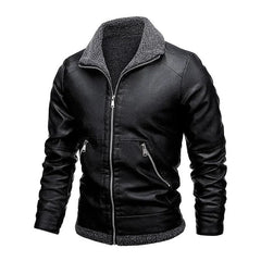 Marc® | Elegante Lederjacke aus Fleece in Schwarz