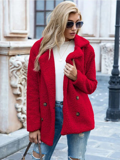 Mantora™ - Schicker Kuscheliger Teddy-Mantel in Rot