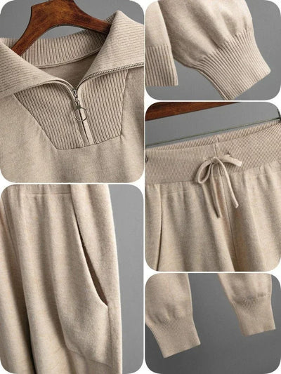 Warmer gestrickter Damen-Trainingsanzug