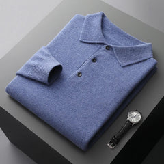 ALEXANDER - KASCHMIR-POLOPULLOVER in Blau
