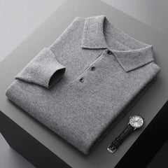 ALEXANDER - KASCHMIR-POLOPULLOVER in Grau