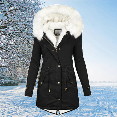 Toya - Der neue Parka Jacke mit Kapuze und Fellfutter in Übergröße