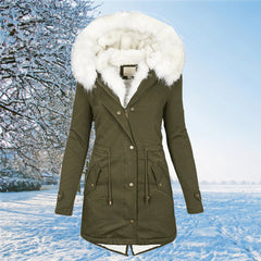 SnugShear - Dicker warmer Parka in Armeegrün