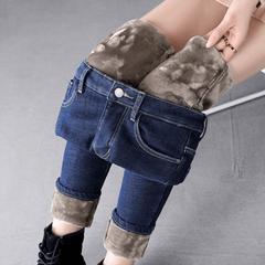 Leonie | Warme Damen Jeans gefüttert klassisch modern in Blau