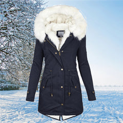 SnugShear - Dicker warmer Parka in Marineblau