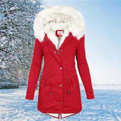SnugShear - Dicker warmer Parka in Rot