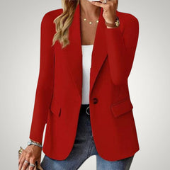 Maja | Damen Lässiger Reverskragen Taillierter Blazer in Rot