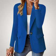 Maja | Damen Lässiger Reverskragen Taillierter Blazer in Blau