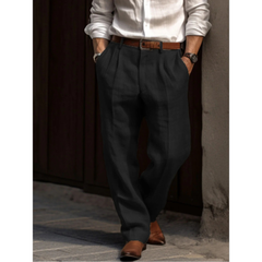 Manuel | Herren Leichte Leinenhose in Schwarz