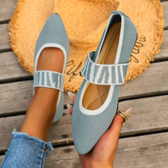 Marlena | Damen Mary Jane Karomuster Ballerinas in Grau