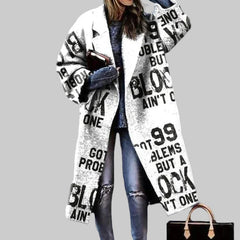 Marlene | Damen Lang Oversize Wollmantel in Weiß