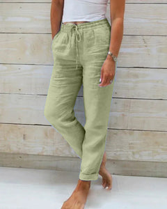 Marlene | Lässige Leinenhose in Grün
