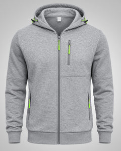 Martin | Herren Sportliches Reißverschluss Hoodie in Hellgrau