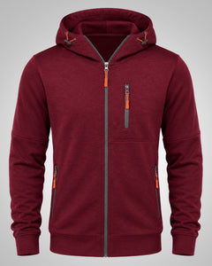 Martin | Herren Sportliches Reißverschluss Hoodie in Rot