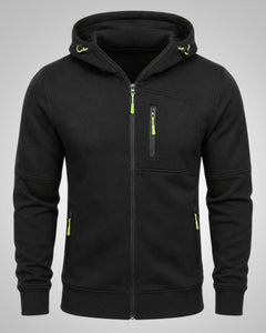 Martin | Herren Sportliches Reißverschluss Hoodie in Schwarz