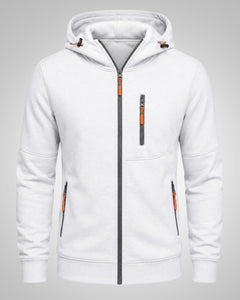 Martin | Herren Sportliches Reißverschluss Hoodie in Weiß