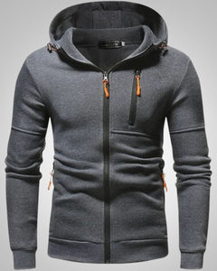 Martin | Herren Sportliches Reißverschluss Hoodie in Dunkelgrau